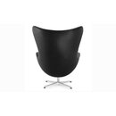 Egg Chair mit schwarzem Leder