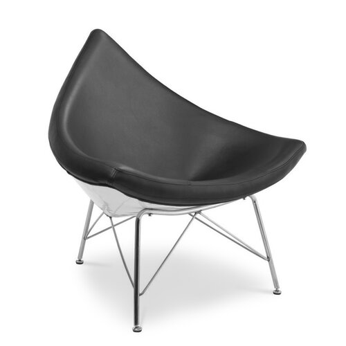 Coconut Chair mit schwarzem Leder