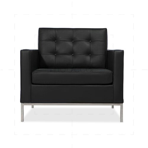 Florence Sofa Sessel mit schwarzem Leder
