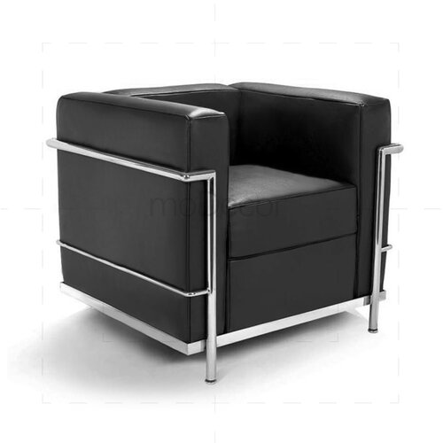 LC6 Sessel mit schwarzem Leder