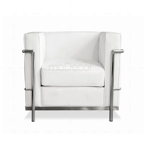LC6 Sessel mit weißem Leder