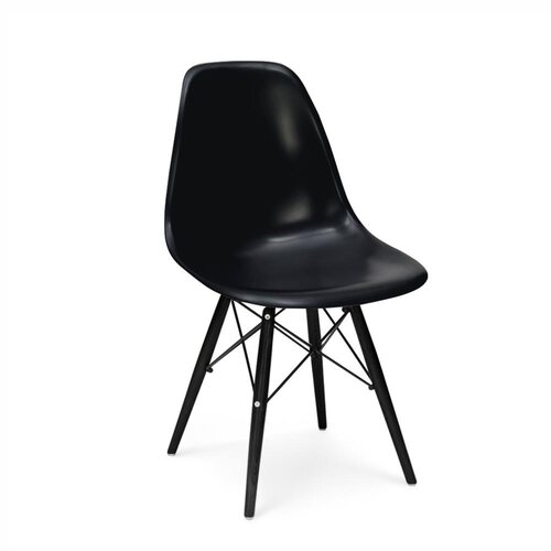 Dining Chair Stuhl in Schwarz mit schwarzem Holz