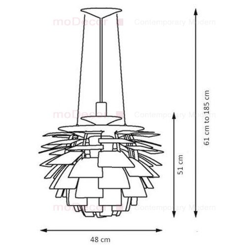 Kleine Artichocken Lampe in Kupfer