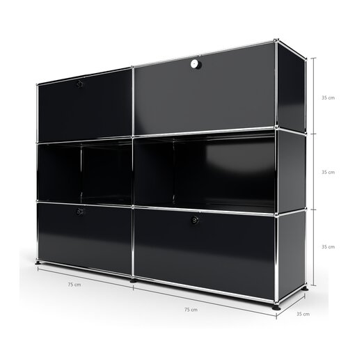 Highboard 3x2 mit 4 Klapptren oben und unten