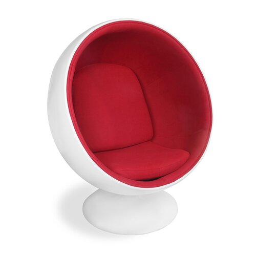 Ball Chair mit rotem Polster