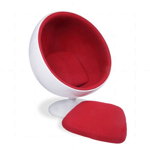Ball Chair mit rotem Polster